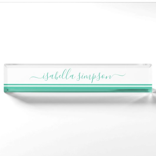 Porte-nom Pour Bureau Menthe Professionnel Moderne (Devant)