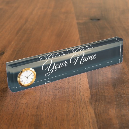 Porte-nom Pour Bureau mer abstraite bleu (Taille)