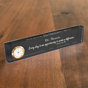 Porte-nom Pour Bureau Merci Quote de santé Service de typographie moder