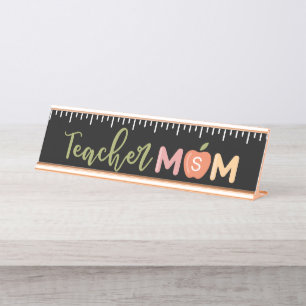 Porte-nom Pour Bureau Mère enseignante Maître à la maison Règle et M
