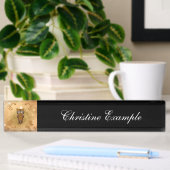Porte-nom Pour Bureau Merveilleuse chouette dorée