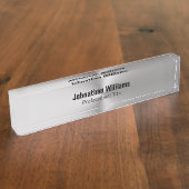 Porte-nom Pour Bureau Métal brossé moderne Nom du look Titre Modèle text (Taille)