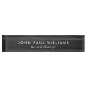 Porte-nom Pour Bureau Métal brossé noir élégant élégant professionnel él (Devant)