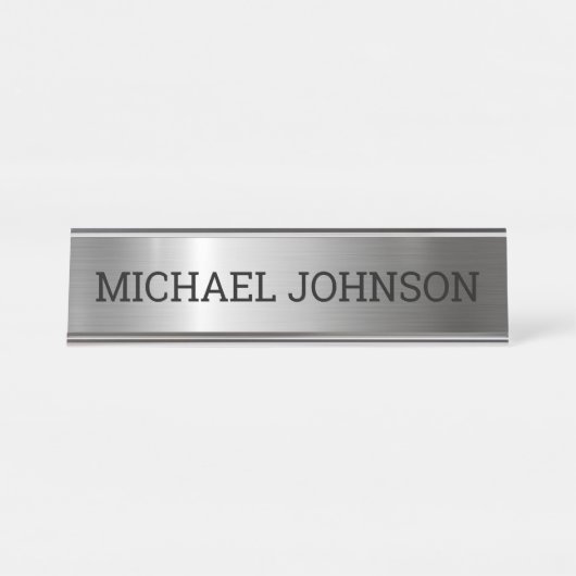 Porte-nom Pour Bureau Métal en acier inoxydable (Devant)