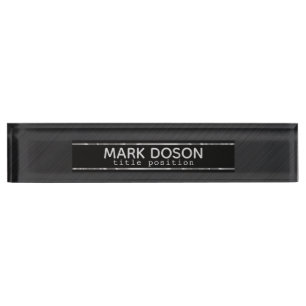 Porte-nom Pour Bureau Métal gris foncé brossé