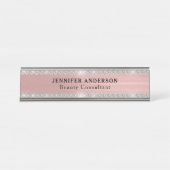 Porte-nom Pour Bureau Métal Or rose Et Diamant Parties scintillant (Devant)