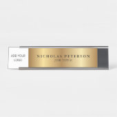Porte-nom Pour Bureau Metallic Gold Professional Executive Company Logo (Devant)