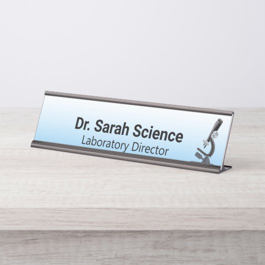 Porte-nom Pour Bureau Microscope (Devant)