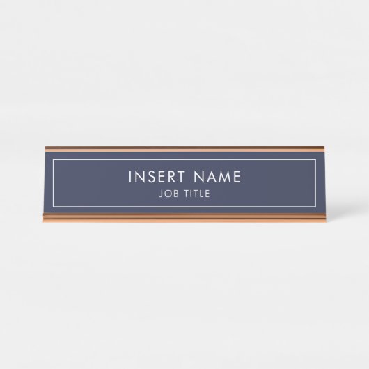 Porte-nom Pour Bureau Midnight Blue Modern Professional (Devant)