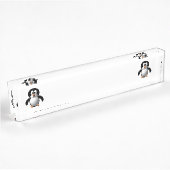 Porte-nom Pour Bureau Mignon look 3-D Perky Pingouin