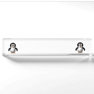 Porte-nom Pour Bureau Mignon look 3-D Perky Pingouin