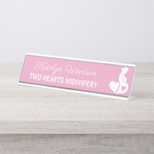 Porte-nom Pour Bureau Mineure Doula belle grossesse Business Pink