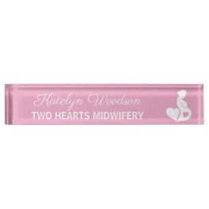Porte-nom Pour Bureau Mineure Doula belle grossesse Business Pink