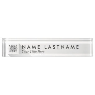 Porte-nom Pour Bureau Mini-plaque de logo blanc personnalisé