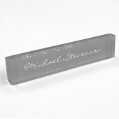 Porte-nom Pour Bureau Minimalist Gray Modern Plain
