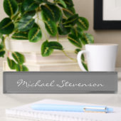 Porte-nom Pour Bureau Minimalist Gray Modern Plain