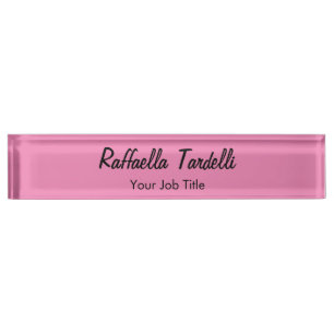 Porte-nom Pour Bureau Minimaliste personnalisé customisé nom couleur ros