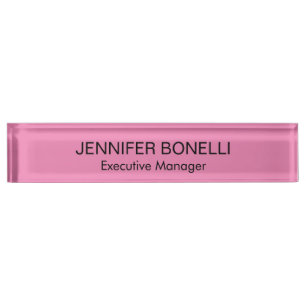 Porte-nom Pour Bureau Minimaliste personnalisé customisé nom couleur ros