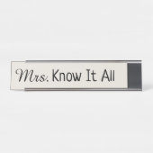 Porte-nom Pour Bureau Mme Tout Sait (Devant)