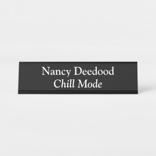 Porte-nom Pour Bureau Mode réfrigération Funny Noir (Devant)