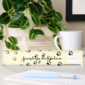 Porte-nom Pour Bureau Modèle Cheeky Cat Footprints