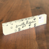 Porte-nom Pour Bureau Modèle Cheeky Cat Footprints (Taille)