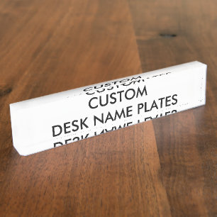 Porte-nom Pour Bureau Modèle de blanc personnalisé par coutume de plaq