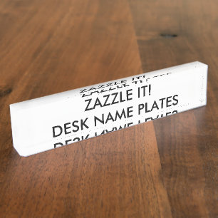 Porte-nom Pour Bureau Modèle de blanc personnalisé par coutume de plaq