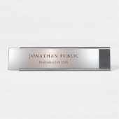 Porte-nom Pour Bureau Modèle de conception simple à l'apparence d'argent (Devant)