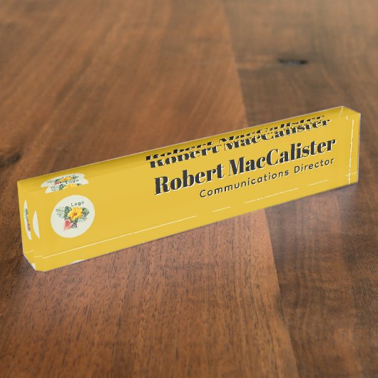 Porte-nom Pour Bureau Modèle de logo de société (Taille)