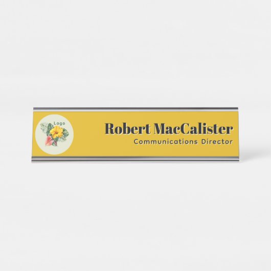 Porte-nom Pour Bureau Modèle de logo de société (Devant)
