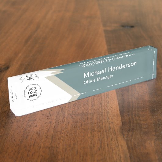 Porte-nom Pour Bureau Modèle de logo Office Executive (Taille)