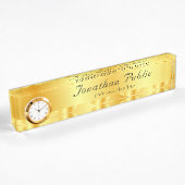 Porte-nom Pour Bureau Modèle de script manuscrit Faux Gold Elegant