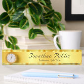 Porte-nom Pour Bureau Modèle de script manuscrit Faux Gold Elegant