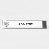 PORTE-NOM POUR BUREAU MODÈLE DE TEXTE D'IMAGE BLANCHE SIMPLE MODERNE (Devant)