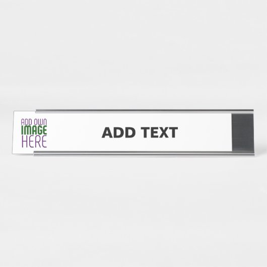 PORTE-NOM POUR BUREAU MODÈLE DE TEXTE D'IMAGE BLANCHE SIMPLE MODERNE (Devant)