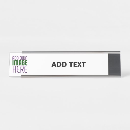 PORTE-NOM POUR BUREAU MODÈLE DE TEXTE D'IMAGE BLANCHE SIMPLE MODERNE (Devant)