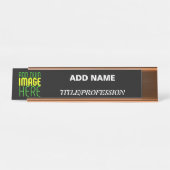 PORTE-NOM POUR BUREAU MODÈLE DE TEXTE D'IMAGE NOIRE SIMPLE ET MODERNE (Devant)
