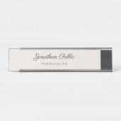 Porte-nom Pour Bureau Modèle élégant professionnel simple manuscrit (Devant)