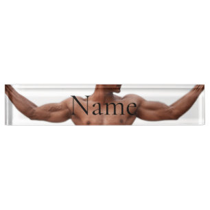 Porte-nom Pour Bureau Modèle Fitness Homme Thunder_Cove
