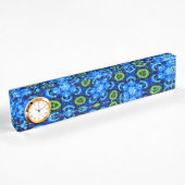Porte-nom Pour Bureau Modèle Floral bleu Abstrait