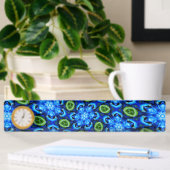 Porte-nom Pour Bureau Modèle Floral bleu Abstrait