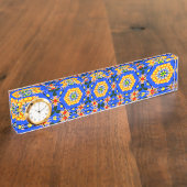 Porte-nom Pour Bureau Modèle floral esthétique (Taille)