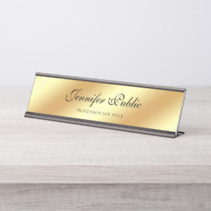 Porte-nom Pour Bureau Modèle manuscrit de manuscrit d'or élégant mode