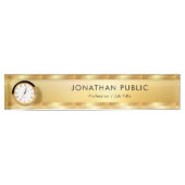 Porte-nom Pour Bureau Modèle moderne glamour Faux Gold (Devant)