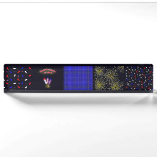 Porte-nom Pour Bureau Modèle patchwork du 4 juillet - 4 juillet