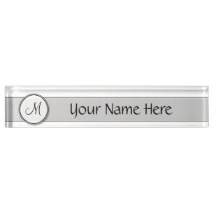 Porte-nom Pour Bureau Modèle personnalisable de joint de monogramme de