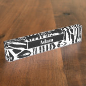 Porte-nom Pour Bureau Modèle Zebra (Taille)