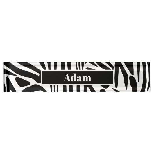Porte-nom Pour Bureau Modèle Zebra (Devant)