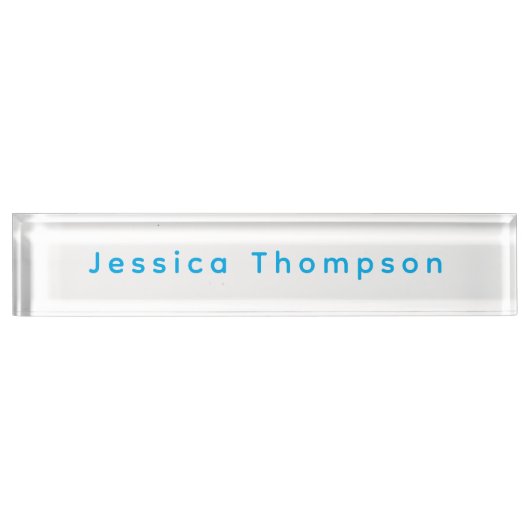 Porte-nom Pour Bureau Modern Elegant Plain Simple Professional Name (Devant)